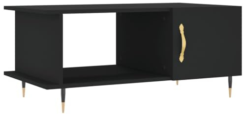 vidaXL Couchtisch, Sofatisch für Wohnzimmer, Wohnzimmertisch mit viel Stauraum, Beistelltisch Kaffeetisch Wohnzimmermöbel, Schwarz Holzwerkstoff