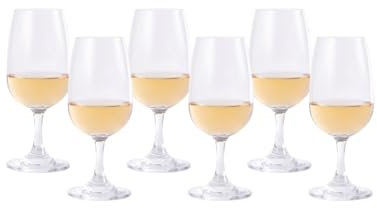 Vinata Degustationsgläser Forli INAO - 6 Stück, Kristall, Tulpenform, Weinglas, Degustationsglas, 220 ml