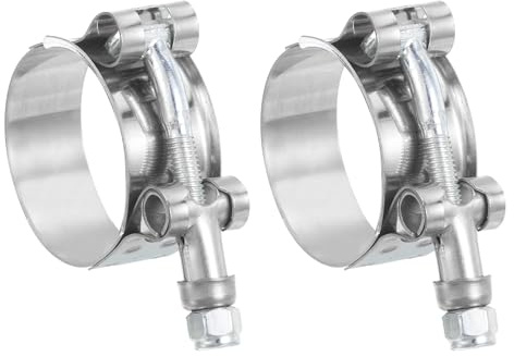 sourcing map T-Bolt Hose Clamp 2Pcs Working Range 41-46mm 201 Stainless Steel Bolt Intake Intercooler Clamps fo Intercooler Clamp Tube