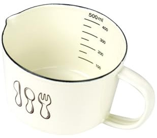 ABOOFAN Emaille Messbecher Mit Skala Kleiner Emaillierter Messbecher Aus Melaminiertem Material Zum Backen Und Kaffeekochen Hitzebeständig Und Leicht Zu Reinigen