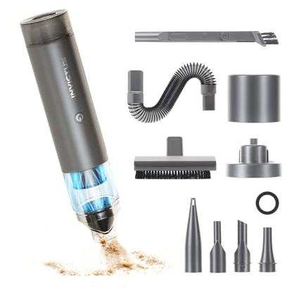 Genius Invictus One Table Deluxe-Set 14-TLG.tragbarer Auto Handstaubsauger 2in1 Luftpumpe Luftgebläse für Tisch Desktop PC Tierhaare, Laufzeit bis 30 Min., HEPA Filter