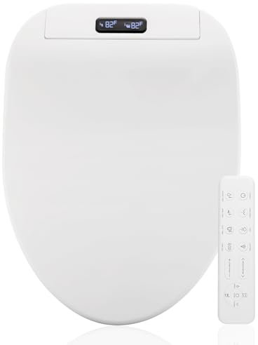 GenieBidet Bidet électrique intelligent chauffant - Eau chaude illimitée - Siège chauffant auto-nettoyant - Télécommande sans fil allongée - Veilleuse oscillante pratique - Service clientèle aux