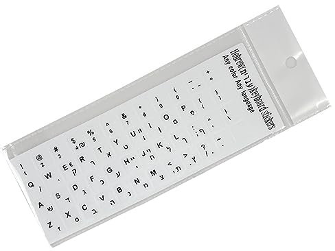 Maxtonser Computer Keyboard Sticker English Arabic Russian Hebrew Language keypad Decals Keyboard Cover PVC Film for PC Laptops,Keypad Stickers