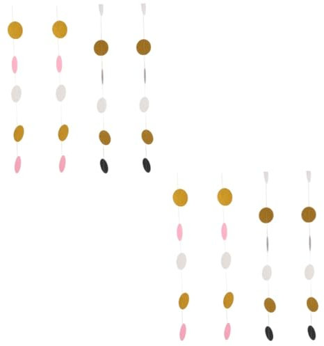 IMIKEYA 8stücke Papier Girlande Mit Punkten Lange Dekoration Für Kindergeburtstage Hochzeiten Und Feiern Rosa Weiß Gold Und Schwarz Für Festliche Anlässe Und Fotohintergründe
