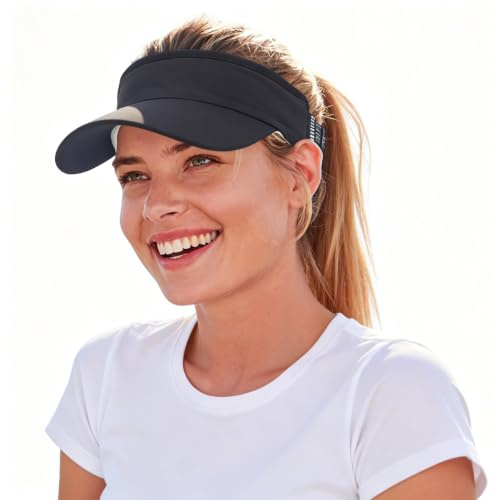 Ruphedy Womens Sun Sport Visor Hats for Running,Tennis,Golf - Adjustable & Lightweight