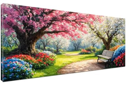 Wald Malen Nach Zahlen Erwachsene DIY Malen Nach Zahlen Baum Handgemalt Ölgemälde für Anfänger, Paint by Numbers Kit Mit Pinseln und Acrylfarbe (Rahmenlos 35x70cm) Mädchen Geschenk Home Decor H1-413