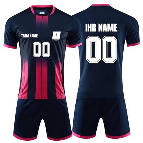 Generisch Fussball Trikot mit Namen Nummer Logo, Trikot Selber Gestalten Kinder Erwachsene