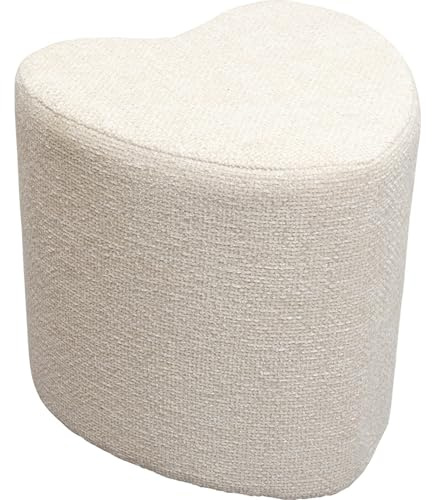 KARE Design Hocker Lovely, Creme, Sitzhocker, Ablage, Herzform, Wohnzimmer, Flur, 36x34x35 cm (H/B/T)