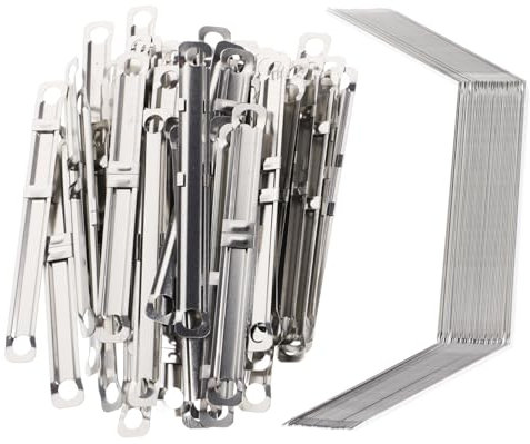 Operitacx 150 Stück Binderclip Bindering stationäre Lieferungen Verschluss Feilenstreifenbefestigungen Werkzeug Büroordnerkreise Verbindungselemente für Schreibwaren Eisen vernickelt Silver