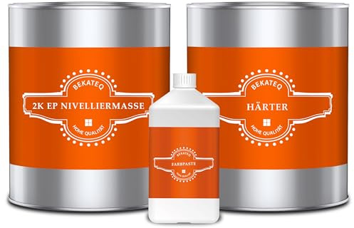 BEKATEQ 2K Epoxidharz Nivelliermasse 2,5kg Schwarz Ausgleichsmasse - Bodenbeschichtung UV-optimiert, Lösemittelfrei, Geruchsarm, Selbstverlaufend, Selbstentlüftend Bodenfarbe BK-205EP