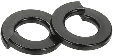 PATIKIL Rondelles frein 1/4, 25pcs rondelles frein fendues 304 acier inoxydable rondelle frein revêtement zinc noir pour vis boulons écrous, 1/4in x 12mm x 1.7mm