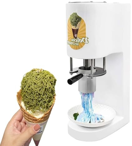 Nouilles Italiennes SorbetièRe éLectrique 30 L/H 420 Ml, 4 Moules Interchangeables En Acier Inoxydable, Machine à Spaghettis,White