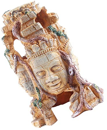 TOYANDONA 1 Pièce Ornement Aquatique Décoratif Décoration de Paysage pour Aquarium avec Bouddha à Quatre Visages Accessoire de Poisson pour Aquarium Eau Douce et