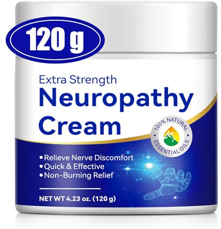 Neuropathie Creme Extra Starke 120g - Nervenschmerzen Relief Creme für Füße, Beine, Hände - zur Massage von Gelenken & Muskeln - Reich an natürlichen Extrakten (1)