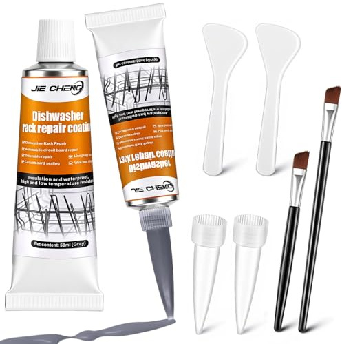 Spülmaschinenkorb Rost Reparatur 2 X 50ML, Rostschreck für spülmaschine | Geschirrspüler-Korb Reparatur Gummi, Grau Flüssiggummi, Wasserdicht, Rostfrei, Geeignet Reparatur Abgenutzter Geschirrkorb