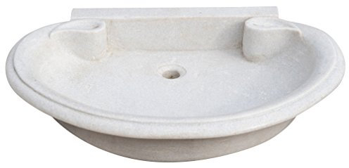 Biscottini Lavandino Rettangolare con Foro di Scarico Classico Elegante Lavello Lavabo Acquaio Arredo Bagno da appoggio da esterno da giardino