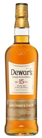 Dewar's 15 Year Old Blended Scotch Whisky, 40% ABV, 70cl / 700ml, Madurado en barricas de Jerez y Bourbon