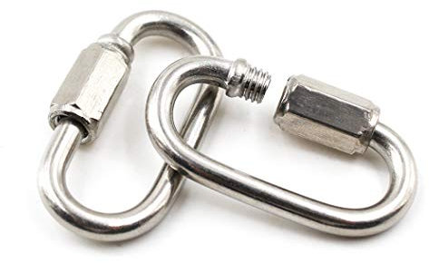 M10 Edelstahl Kettenglied karabiner schlüsselanhänger mit Verschraubung (2 Stück)