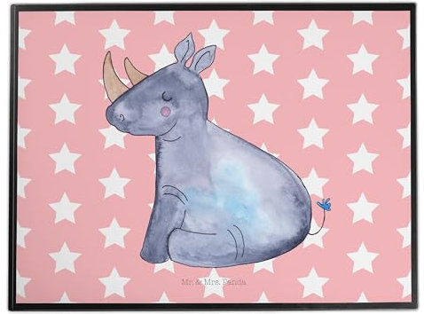 Mr. & Mrs. Panda Tischunterlage Einhorn Nashorn - Geschenk, Nashörner, Zoo, Unicorn, Regenbogen, Schreibtischauflage, schreibtischunterlage, Witzig, Schreibunterlage, Lustig, Schreibtisch Unterlagen