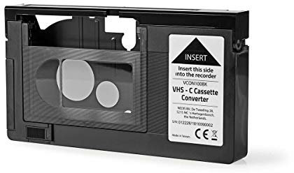 Nedis Convertitore VHS, conversione da VHS-C a VHS, plug and play, nero