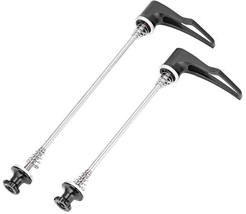 Bike Schnellspanner, Diebstahlschutz, Sicherungsachse fürs Vorderrad, Hinterrad, Titan Ti Achse & CNC Alu-Spieße, Schnellspannsatz für Mountainbike, Rennrad, Fahrrad (Schwarz 100/135)
