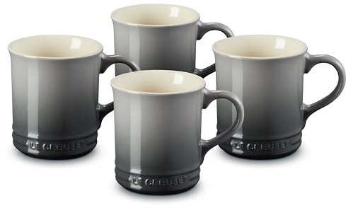 Le Creuset Stoneware Vancouver Mug, Set of 4, 14 oz. each, Oyster