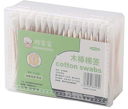 algodón de 130 cuentas Bastoncillos orgánicos de doble punta naturales Bastoncillos de oreja sin cruelda E04