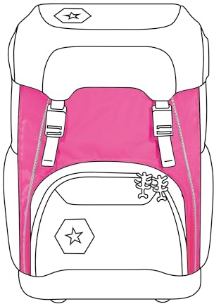 Step by Step LED Neon Pull-Over für Giant Schulranzen, Reflektorüberzug mit LED-Leuchteffekt für mehr Sichtbarkeit, pink