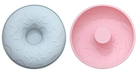 CANDeal 2PCS 21,5 cm Stampi da forno in silicone per torta con scanalature tonde di grandi dimensioni, fai la tua torta come una ciambella