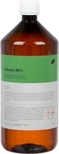 1L Ethanol 99%, Synthetische Qualität, vergällt, ideal im Haushalt oder als Brennstoff (1 L)