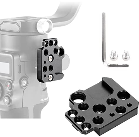 EaxanPic Side Extension Plate Mount for DJI Ronin S/SC/RS2/RSC2,Monitor Holder Mount with 1/4 3/8 Threaded Holes Cold Shoe Mount, Stabilizer Extension Plate for Video Light, Microphone, Monitor
