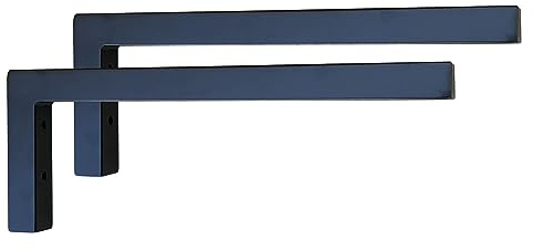 Sunload Waschtischkonsole Wandkonsole Stahl schwarz L-Form 2 Stück (350x150mm)