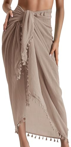 Eicolorte Cover Up Skirt Open Front Swimsuit Wrap Cover Ups Summer Beach Skirts With Slit For Women
