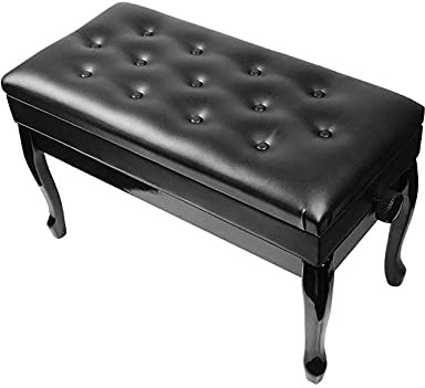 RWRAPS Duet Klavierbank Keyboardhocker 10 cm höhenverstellbarer Klavierhocker mit Stauraum, 76 x 36 x 48–58 cm, geeignet für alle Menschen (schwarz)