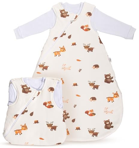 7clouds - Babyschlafsack für Neugeborene, 2-teilig & ganzjährig, 2.5 TOG Winter und Sommer, OEKO-TEX, Unisex 0-6 Monate