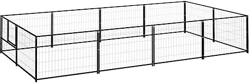 DYRJDJWIDHW innen Kamera,Hunde käfig,hundebox Trixie,Hundezwinger Schwarz 8 m² StahlEntworfen für Garten und Terrasse.
