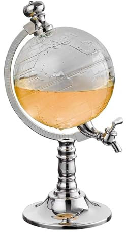 Mappamondo decanter per whisky - Aeratore per vino Dispenser per decanter da 1,5 litri | Globe Decanter con imbuto e tappo - Accessorio per feste da bar club per whisky, vino, bevande, birra