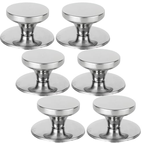 6 Stück Topfdeckelgriff, Ersatzgriff Für Deckel Kochtopf Ersatzteile Universal Pan Lid Cover Knöpfe Topfgriffe Ersatz (Silber)