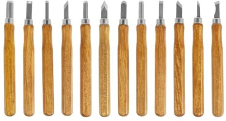 GZKDKZB Holzschnitzset, 12-teiliges Holzschnitzset, HCS-Holzschnitzschneider, Mehrzweck-Holzmeißel, professionelle Handschnitzschneider, Holzbearbeitungswerkzeug