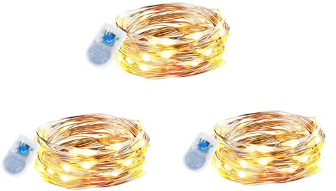 innolife Aufgerüstet 3 Stück Lichterkette mit Timer, 2M 20LEDs Kupferdraht Lichterkette mit CR2450 Batterie, Wasserdichte, für Party Weihnachten Halloween Hochzeit Innen und Außen Deko, Warmweiß