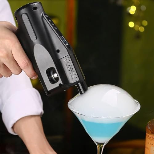 FLNOZAMZ Elektrische Cocktail-Dampfsets, tragbare Handheld-Rauchblasen-Infusoren, kalt rauchende Pistole Aroma-Blaster für Getränke, Lebensmittel, Lachs, Steak