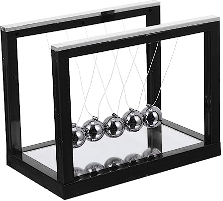 Pendule de Newton Créatif en Acrylique avec Miroir Noir | Décor de Bureau, Outil Pédagogique, Usage Maison et Étude, Acier et Plastique, pour Garçon et Filles et Adultes