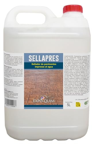 Resina TRANSPARENTE para HORMIGÓN IMPRESO - Acabado BRILLANTE, alta RESISTENCIA al DESGASTE y rayos UV (5 l)