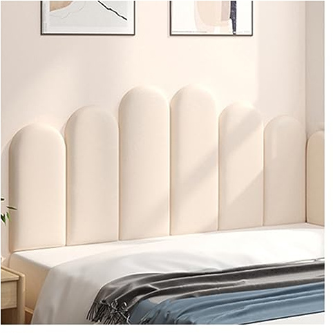 Rembourrage mural 3D anti-collision, panneaux muraux rembourrés adhésifs de 3 cm d'épaisseur, protection décorative pour tête de lit, salle de jeux, salon (couleur : beige, dimensions : 150 x 55 cm)