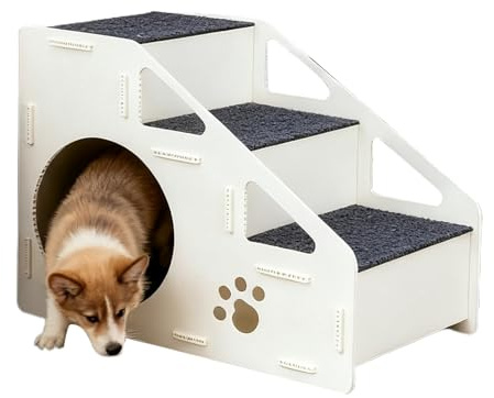 Hundetreppe, rutschfeste Treppen für kleine Haustiere, 4 Stufige Welpen Haus Leiter,Für Den Innenbereich Schlafzimmer Hohes Bett Couch Und Für Kleine Mittelgroße Und Große Hunde