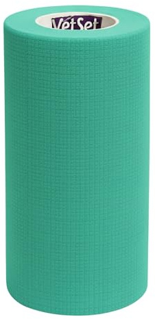 Vet Wrap Cohesive Bandage Roll for Horses & Dogs| Self-Adhesive 10cm x 4.5m Flexible Veterinary Wrap | Non-Slip Support for Legs, Tendons & Hoof Poultices | Wraptec by VetSet (Green)