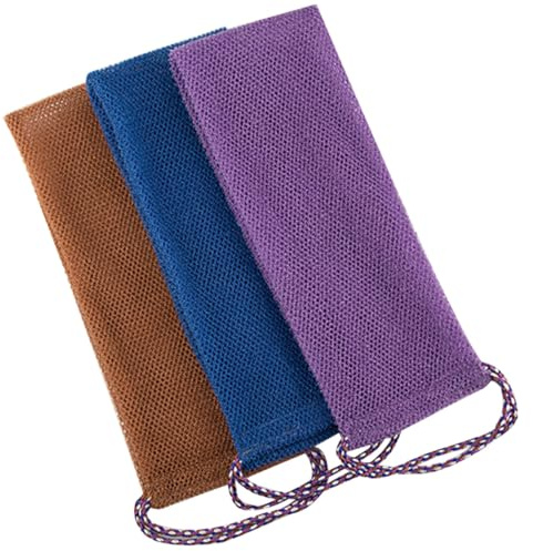Alipis 3 Stück Peeling Waschlappen aus Hautfreundlichem Nylon Rücken Waschtuch mit Langstreifen Schäumender Körperpeeling Schwamm für Dusche und Reisen