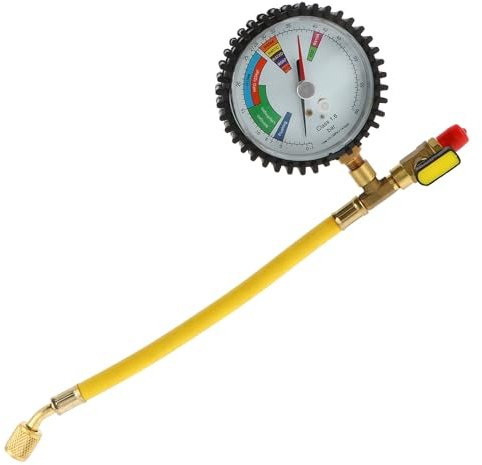 Milisten Manomètre Statique de Pression D'azote pour Climatisation Auto et Maison, Testeur de Pression Ac 0-30 Bar, Écran Large Lisible, Outil de Jauge de Réfrigération Polyvalent