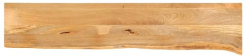 mzdioop Table Top with Tree Edge Made of Solid Mango Wood, 140 x 30 x 3.8 cm, Rustic, Versatile, Ideal as a Coffee Table, Living Room Table or Apartment Furniture for Durable Use