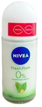 NIVEA - Deodorante roll-on da donna Pure & Natural Action – Jasmin, anti-perspirante, confezione da 3 (3 x 50 ml)